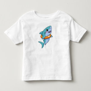 Camiseta Infantil Bebê Tubarão Fofo Com Flutuador