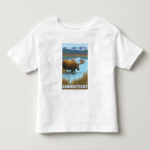 Camiseta Infantil Bebendo de ConnecticutMoose no lago