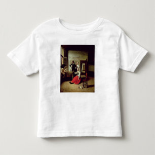 Camiseta Infantil Bebendo feminino com soldados, 1658