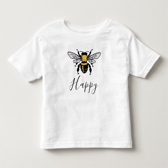 Camiseta Infantil Bee Happy Toddler T-Shirt (Frente)