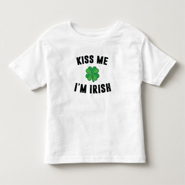Camiseta Infantil Beije-me, sou irlandês (Frente)