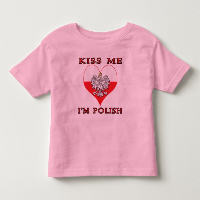 Camiseta Infantil Beije-me, sou polonês (Frente)