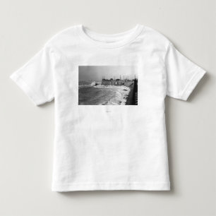 Camiseta Infantil Beira-mar, onda de Oregon Sou Wester e rotação