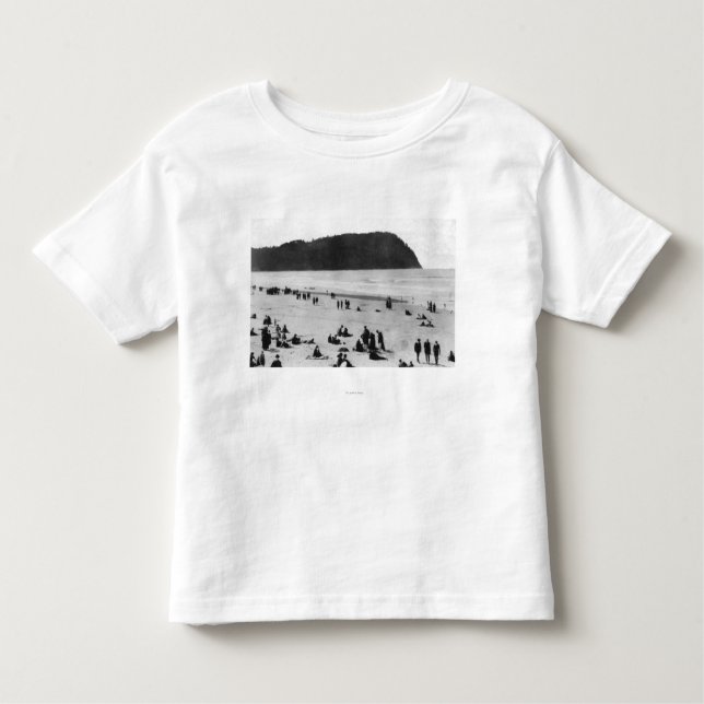 Camiseta Infantil Beira-mar, praia de Oregon e cabeça de Tillamook (Frente)