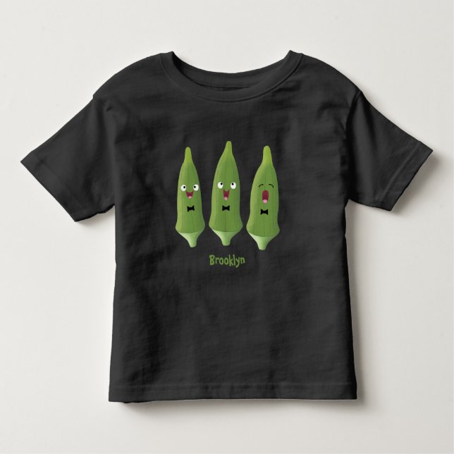 Camiseta Infantil Bela caricatura de okra (Frente)