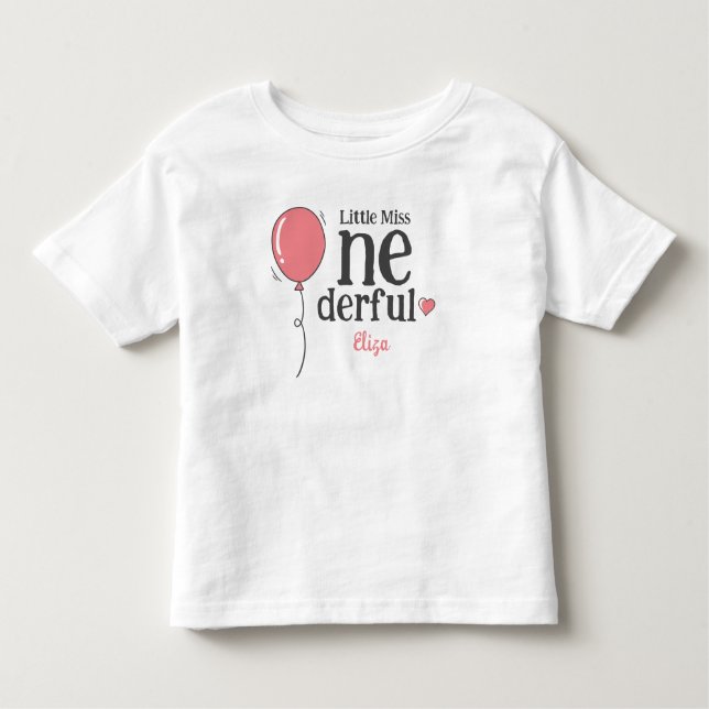 Camiseta Infantil Bela Menina Maravilhosa Balão de Primeiro Aniversá (Frente)
