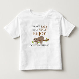 Camiseta Infantil Bela preguiçosa com o texto engraçado da árvore