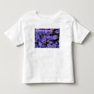 Camiseta Infantil Bela Violeta Azul Petunias Poder das Flores