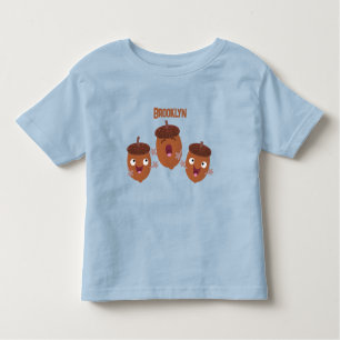 Camiseta Infantil Belas bolotas felizes cantando cartoon para crianç