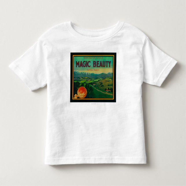 Camiseta Infantil Beleza mágica LabelPorterville alaranjado, CA (Frente)