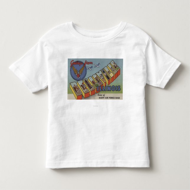 Camiseta Infantil Belleville, Illinois - grandes cenas da letra (Frente)