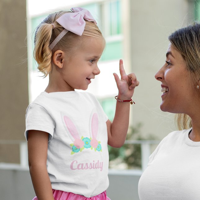 Camiseta Infantil Belo Coelhinho Ocorre Páscoa Tiara Personalizada (Criador carregado)