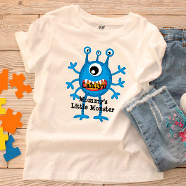Camiseta Infantil Belo e Azul Cartoon Monster Engraçado Diversão par