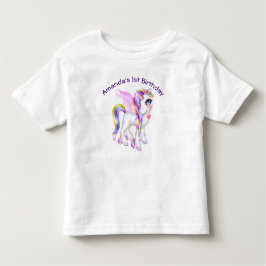 Camiseta Infantil Belo Unicórnio com Rainbow Mane Tail