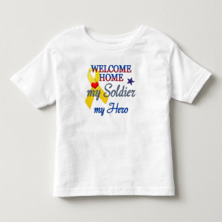 Camiseta Infantil Bem-vindo ao lar Meu Soldado Meu Herói