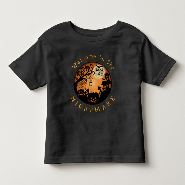 Camiseta Infantil Bem-vindos ao Pesadelo do Halloween Pumpkin Person (Frente)