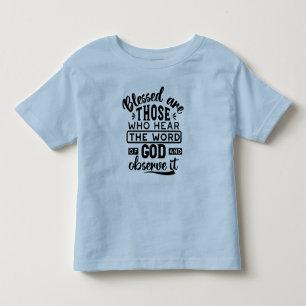 Camiseta Infantil Benditos São Aqueles Que Ouvem a Palavra de Deus C