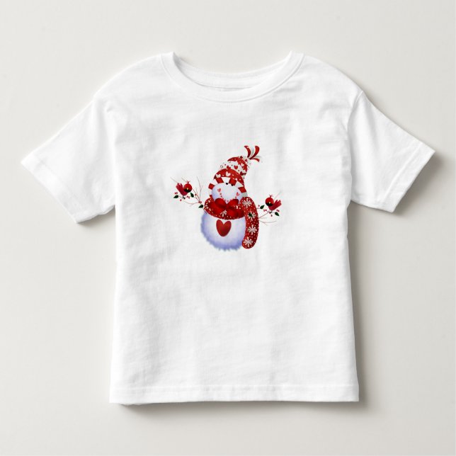 Camiseta Infantil Berry Cute Snowman T-shirts e presentes (Frente)