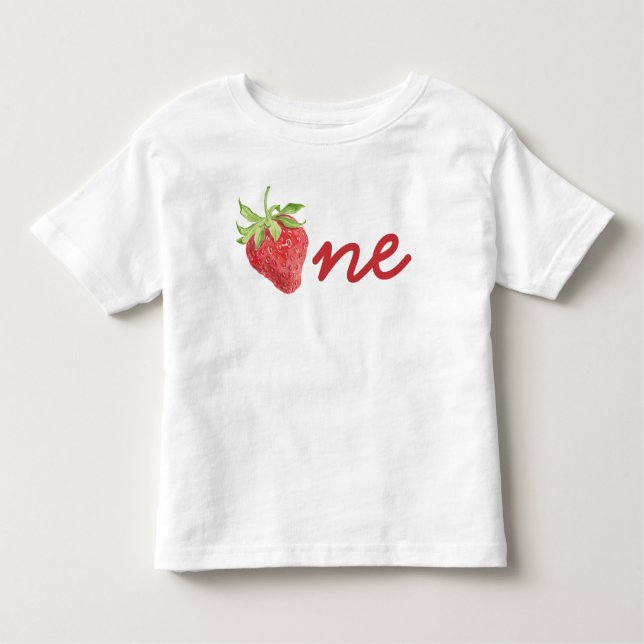 Camiseta Infantil Berry First Birthday Strawberry primeiro aniversar (Frente)