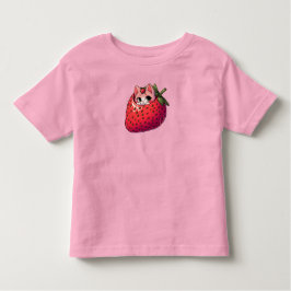 Camiseta Infantil Berry Purfection: Dentro de gato rosa a morango