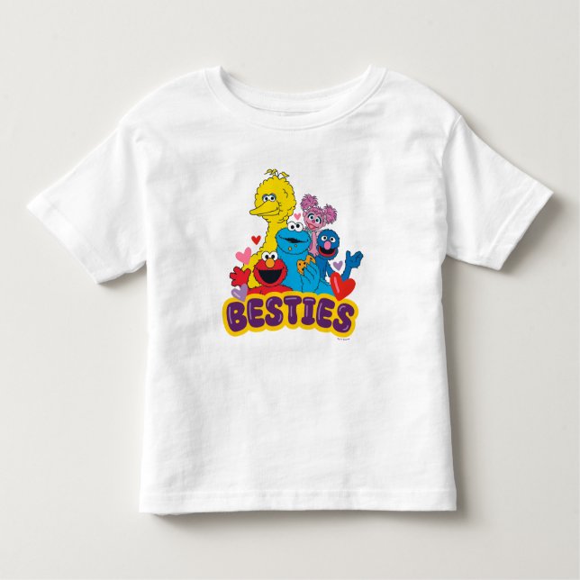 Camiseta Infantil Besties De Namorados Da Rua Sésamo (Frente)