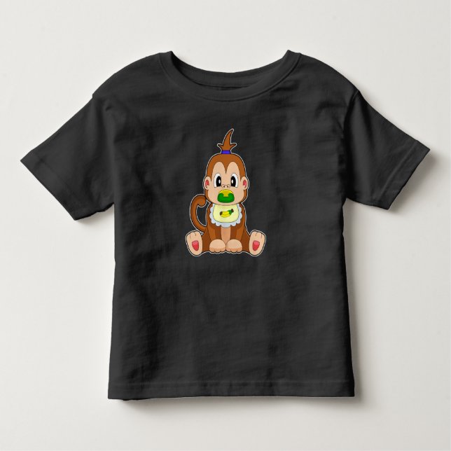 Camiseta Infantil Bib Pacificador de Banana Macaco (Frente)