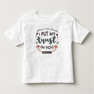 Camiseta Infantil Bíblia Floral Verse Art 'Eu ponho minha confiança