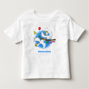 Camiseta Infantil Bicatuta de pássaros engraçados