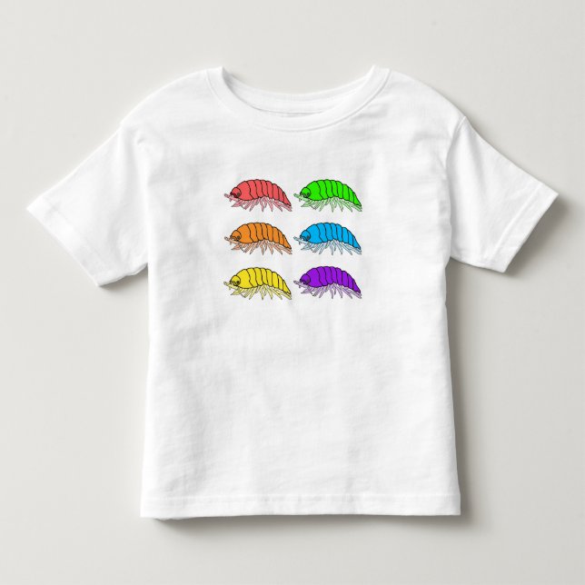 Camiseta Infantil - Bicho-Bola Arco-Íris (branco) (Frente)