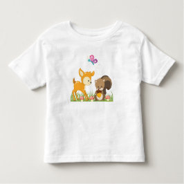 Camiseta Infantil Bicho de Branca de Animais Florestais