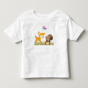 Camiseta Infantil Bicho de Branca de Animais Florestais