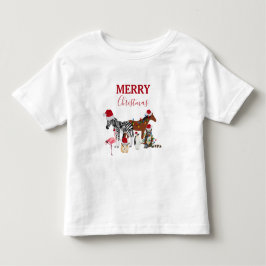 Camiseta Infantil Bichos de Natal engraçados e bonitos Noel Hats Lig