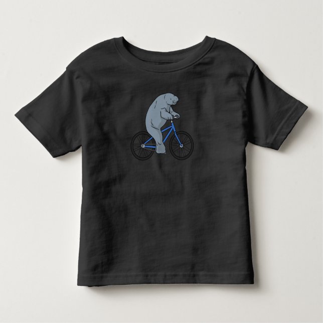 Camiseta Infantil Bicicleta Funny Manatee Oferece Bicicleta Manatead (Frente)