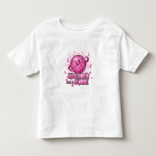 Camiseta Infantil Bicking para uma Cura - Cancer de Mama de Futebol  (Frente)