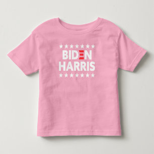 Camiseta Infantil Biden / Harris Campanha Eleitoral White Stars Rosa