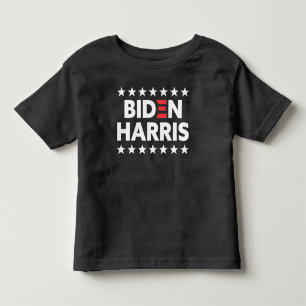 Camiseta Infantil Biden / Harris Suporte Eleitoral White Stars Black
