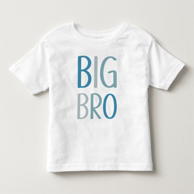 Camiseta Infantil Big Bro Green e Blue Text Boys Irmão Irmão (Frente)