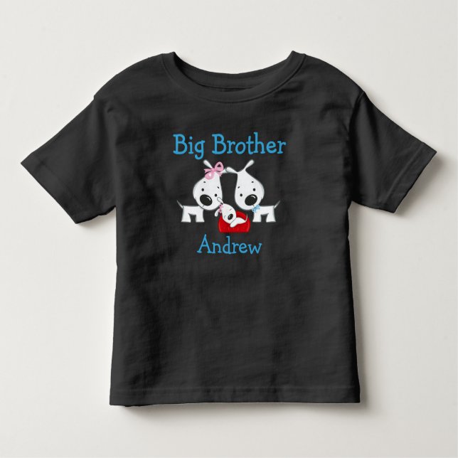 Camiseta Infantil Big Brother de cães personalizados (Frente)