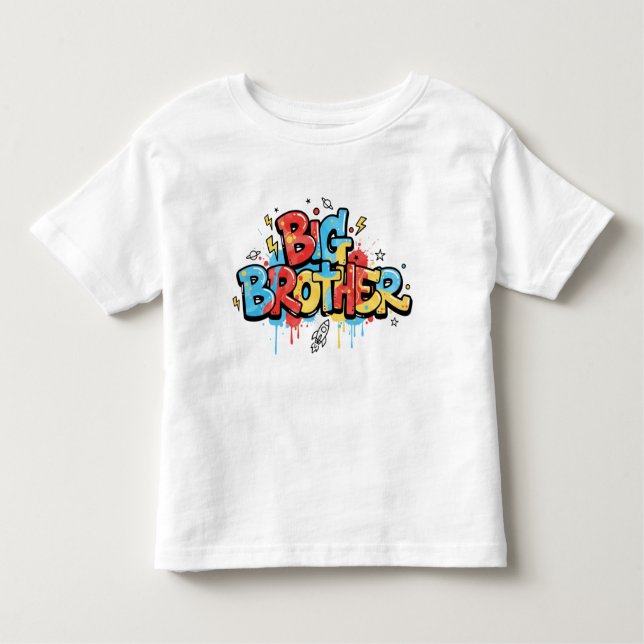 Camiseta Infantil Big Brother Shirt Cool Graffiti Kids Tee (Frente)