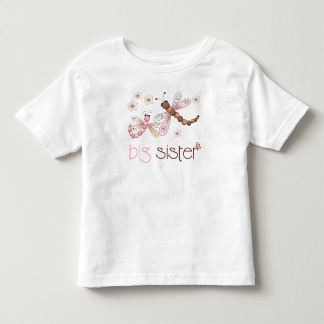 Camiseta Infantil Big Sister Dragonfly (Frente)
