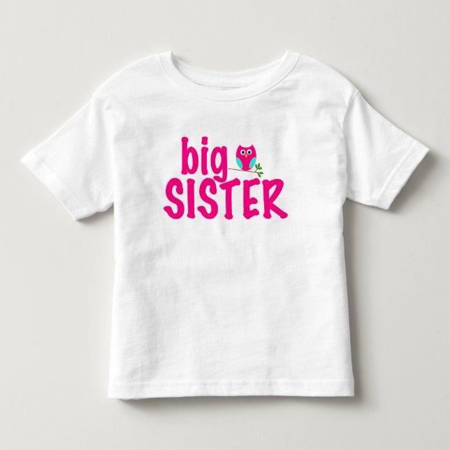Camiseta Infantil Big Sister Owl (Frente)
