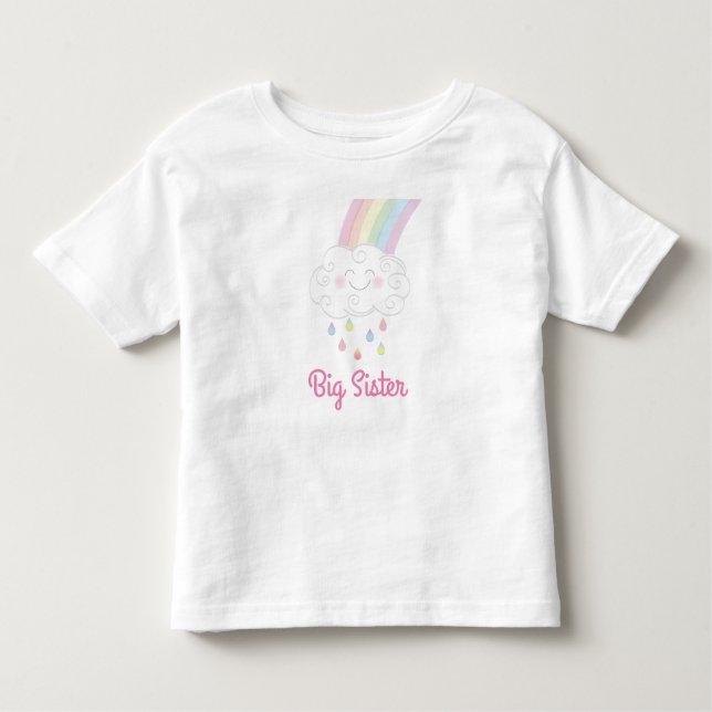 Camiseta Infantil Big Sister Rainbow (Frente)