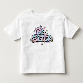 Camiseta Infantil Big Sister Shirt Cute Pastel Kids Tee