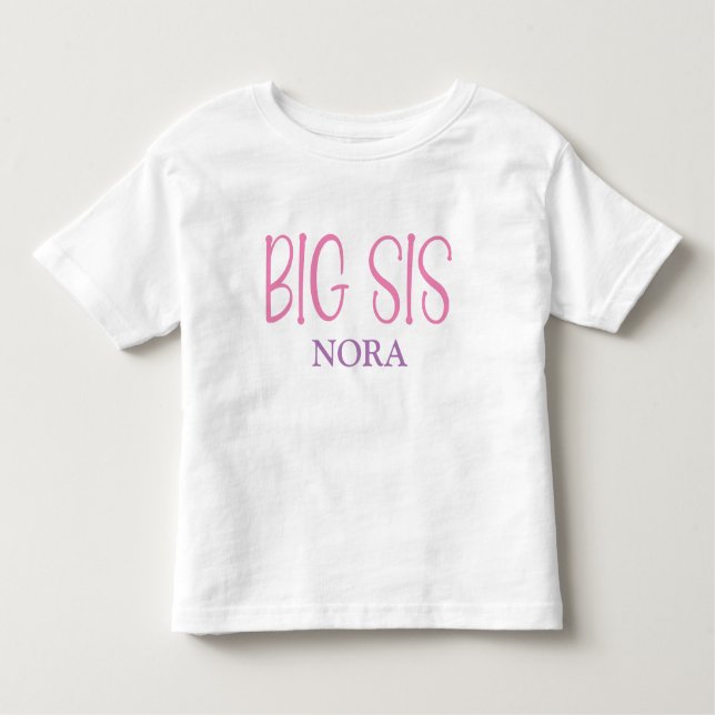 Camiseta Infantil Big Sister Sis Sibling (Frente)