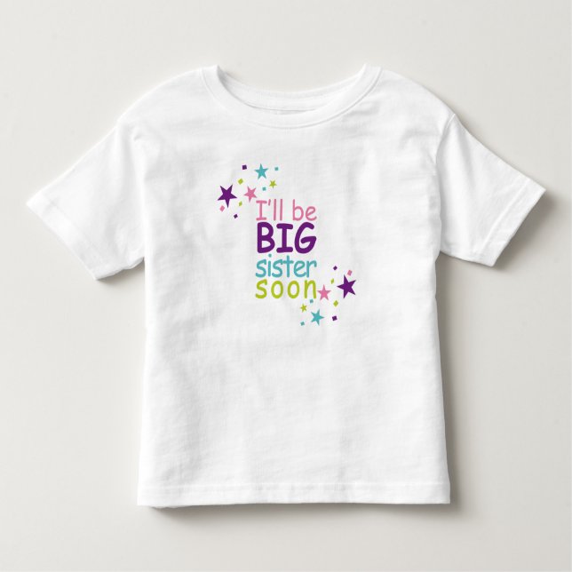 Camiseta Infantil Big sister soon stars (Frente)