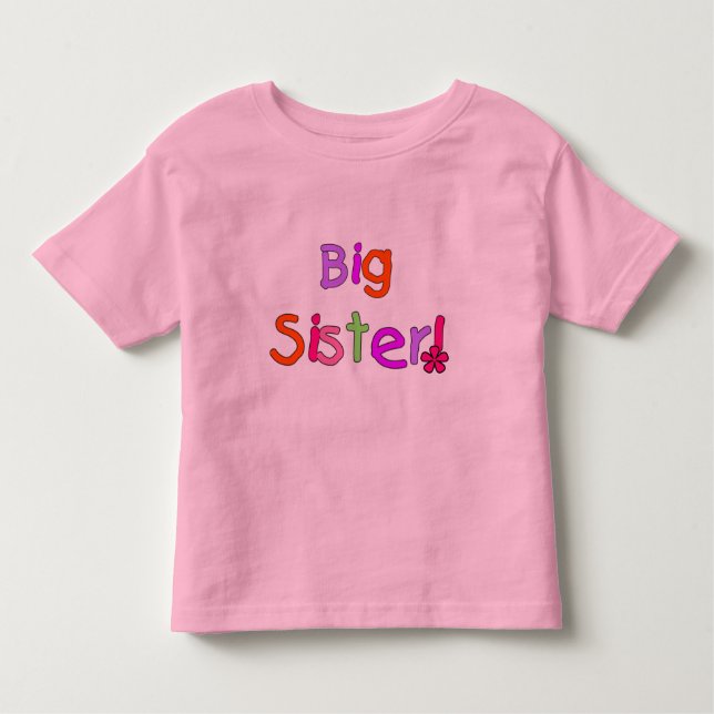 Camiseta Infantil Big Sister T-shirts e presentes (Frente)