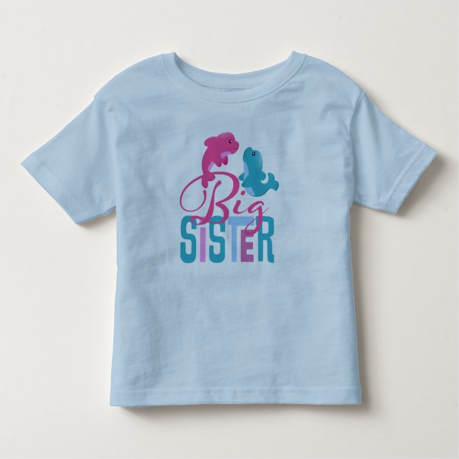 Camiseta Infantil Big Sister Toddler Ringer T-Shirt (Frente)