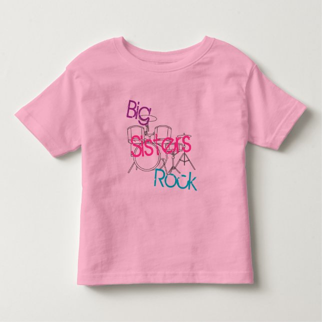 Camiseta Infantil Big Sisters Rock (Frente)