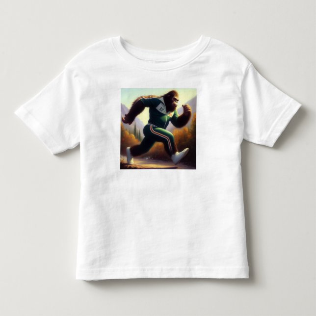 Camiseta Infantil Bigfoot em Execução (Frente)