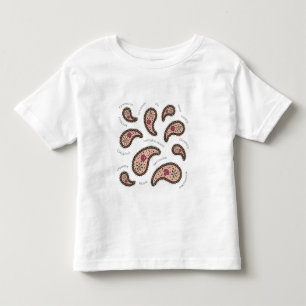 Camiseta Infantil Biologia da Ciência Protozoário Parameca Paisley